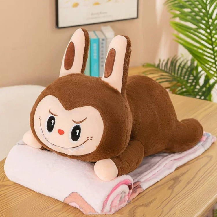 عروسک مدل لبوبو خوابیده کد JIM110 طول 55 سانتیمتر به همراه پتو