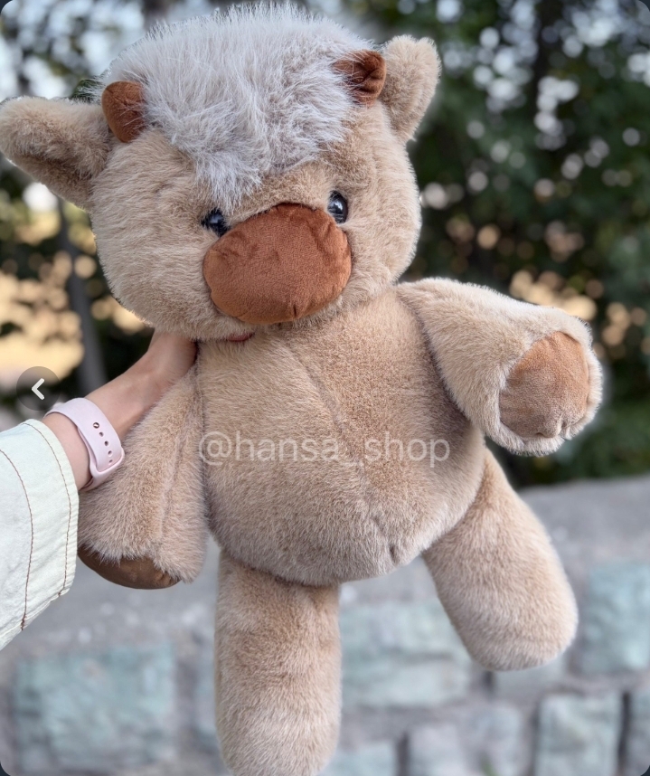 عروسک دونده گاو قهوه ای سایز ۶۰ سانت