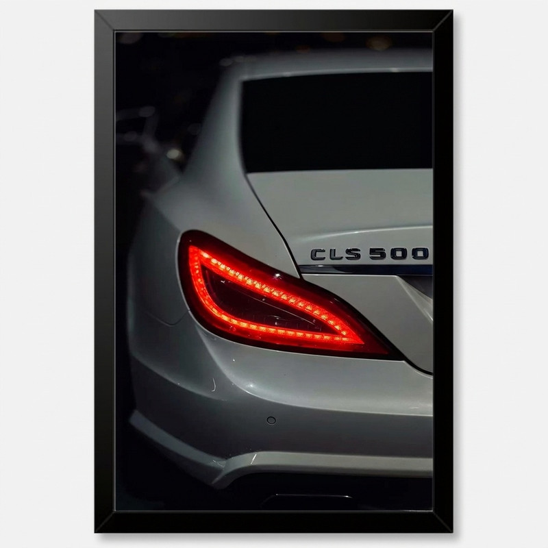 تابلو بکلیت طرح ماشین و خودرو مرسدس بنز Mercedes-Benz CLS500 مدل B-po1989 فریم مشکی