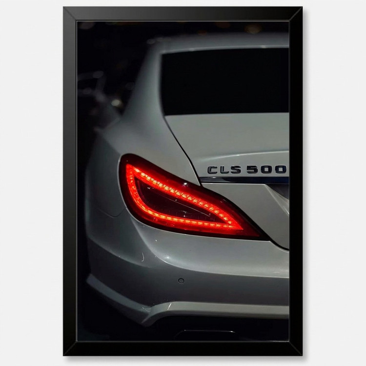 تابلو بکلیت طرح ماشین و خودرو مرسدس بنز Mercedes-Benz CLS500 مدل B-po1989 فریم مشکی