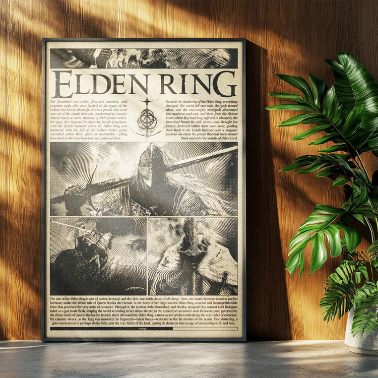 تابلو بکلیت طرح گیمینگ الدن رینگ Elden Ring مدل b-po1647 فریم مشکی