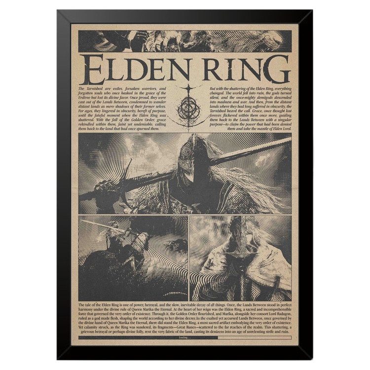 تابلو بکلیت طرح گیمینگ الدن رینگ Elden Ring مدل b-po1647 فریم مشکی