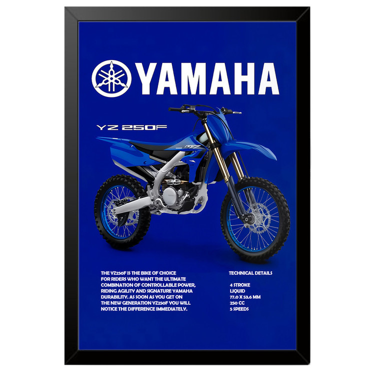 تابلو بکلیت طرح موتور یاماها YAMAHA YZ250F مدل B-po1955 فریم مشکی