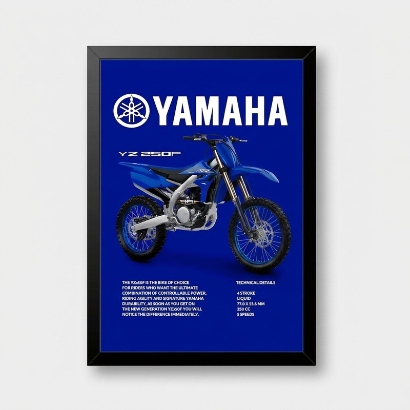 تابلو بکلیت طرح موتور یاماها YAMAHA YZ250F مدل B-po1955 فریم مشکی
