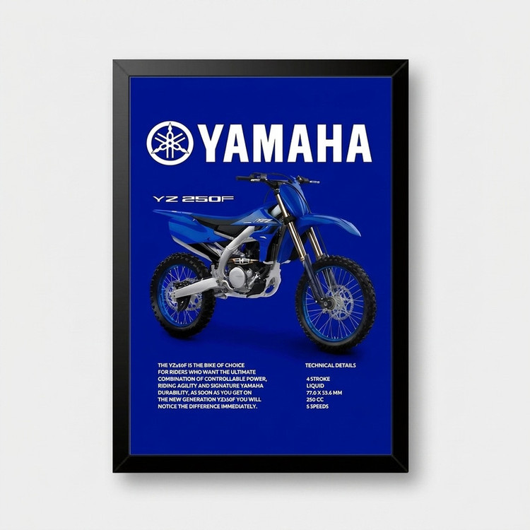 تابلو بکلیت طرح موتور یاماها YAMAHA YZ250F مدل B-po1955 فریم مشکی
