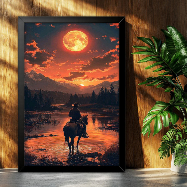 تابلو بکلیت طرح گیمینگ ردد red dead redemption 2 مدل B-po2328 فریم مشکی