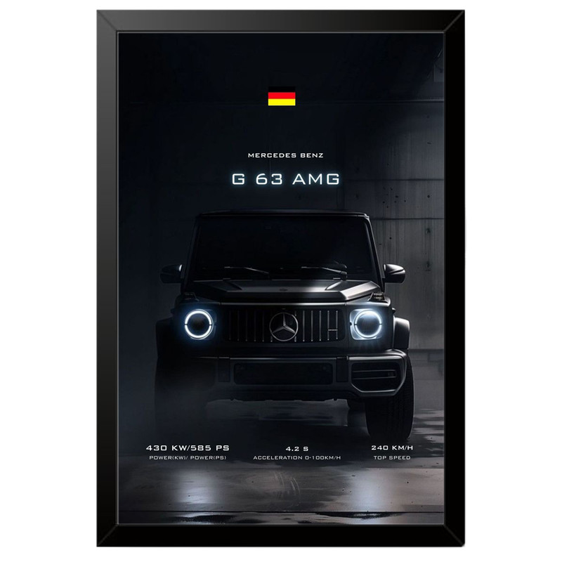 تابلو بکلیت طرح ماشین و خودرو مرسدس بنز Mercedes-Benz G-Class G63 AMG مدل B-po1923 فریم مشکی
