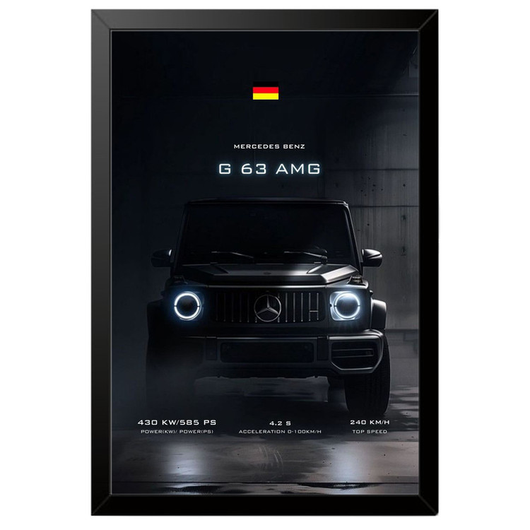 تابلو بکلیت طرح ماشین و خودرو مرسدس بنز Mercedes-Benz G-Class G63 AMG مدل B-po1923 فریم مشکی