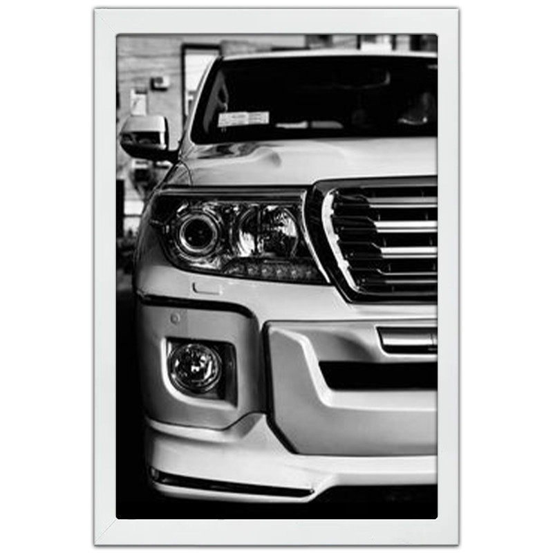 تابلو بکلیت طرح ماشین و خودرو تویوتا لندکروز Toyota LandCruiser مدل W-po1994 فریم سفید