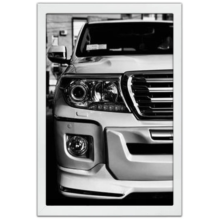تابلو بکلیت طرح ماشین و خودرو تویوتا لندکروز Toyota LandCruiser مدل W-po1994 فریم سفید
