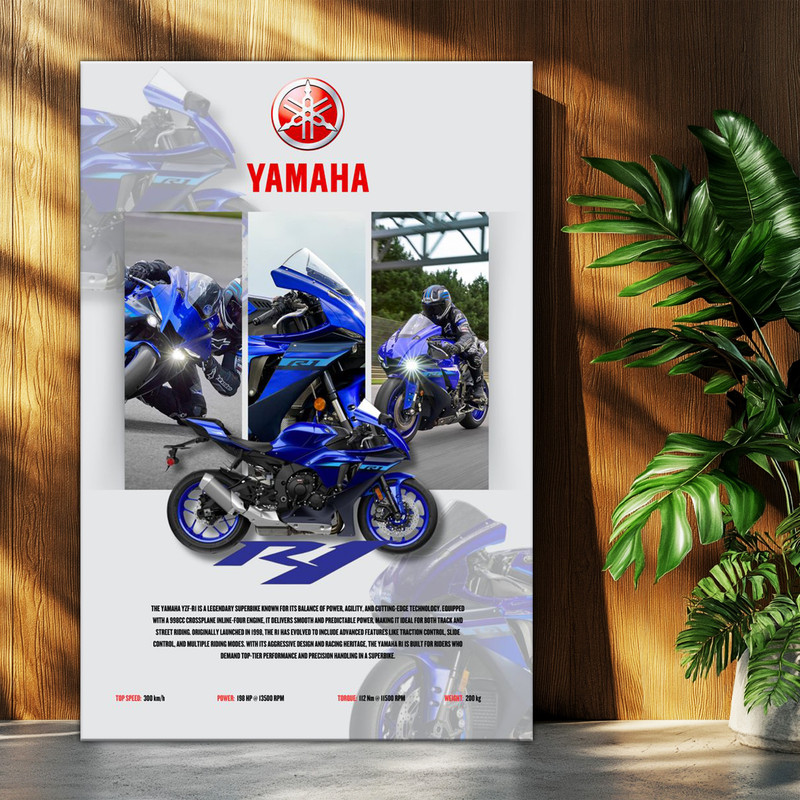 تابلو شاسی بکلیت طرح موتور سنگین یاماها YAMAHA YZF-R1 مدل T-po1681