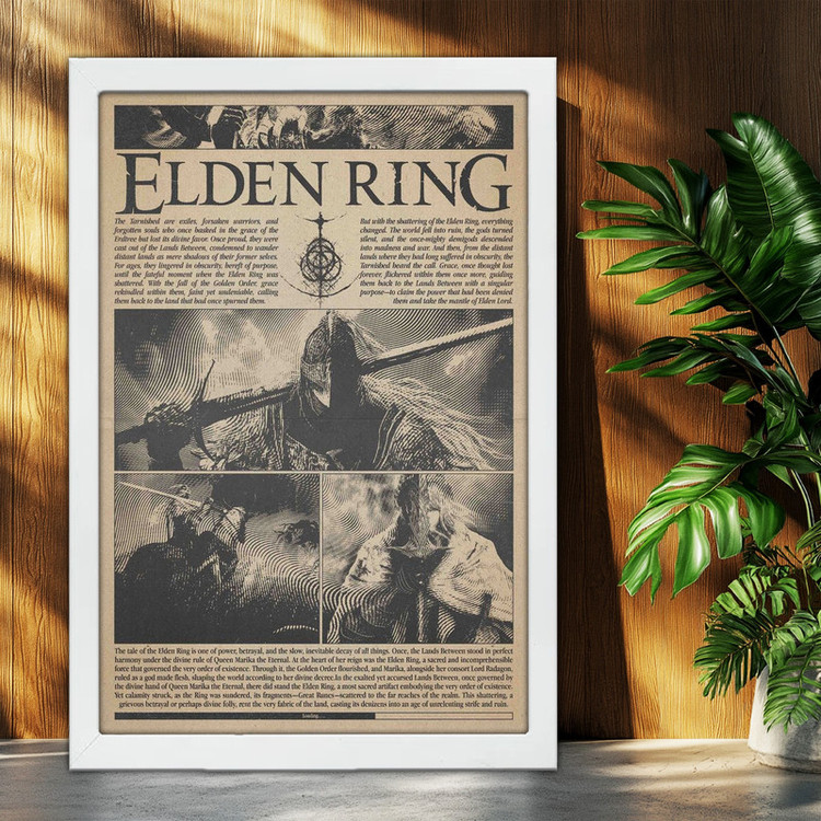 تابلو بکلیت طرح گیمینگ الدن رینگ Elden Ring مدل W-po1647 فریم سفید