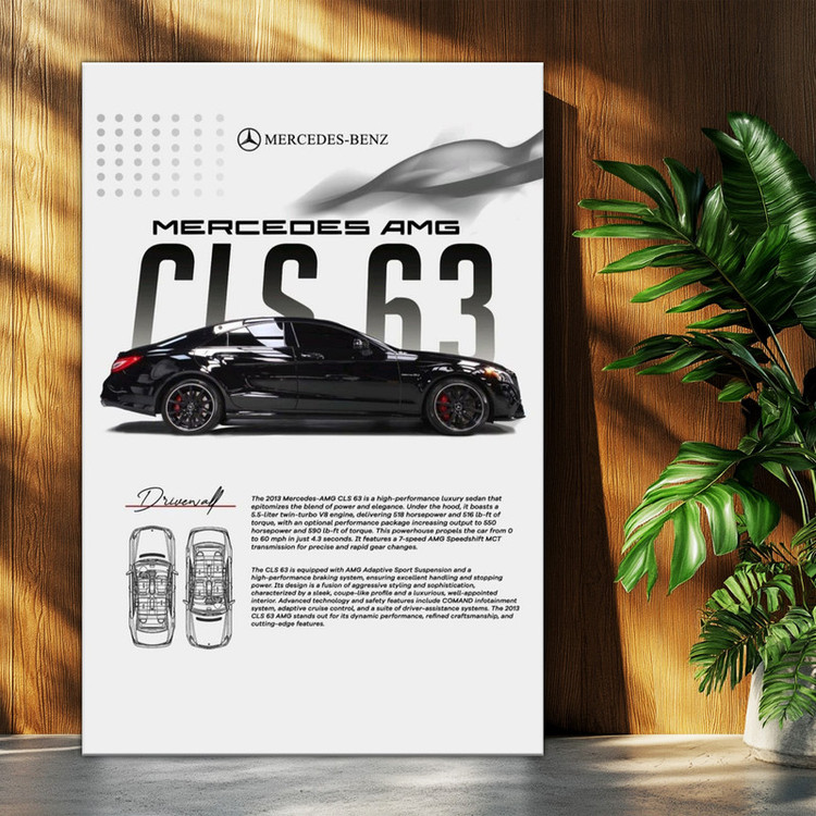 تابلو شاسی بکلیت طرح ماشین و خودرو مرسدس بنز Mercedes-Benz CLS 63 AMG مدل T-po1732