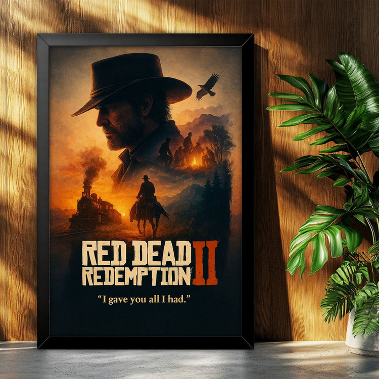 تابلو بکلیت طرح گیمینگ ردد red dead redemption 2 مدل B-po2267 فریم مشکی