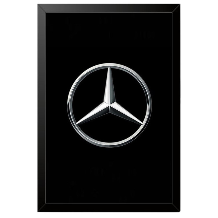 تابلو بکلیت طرح لوگو مرسدس بنز Mercedes-Benz مدل B-po1926 فریم مشکی
