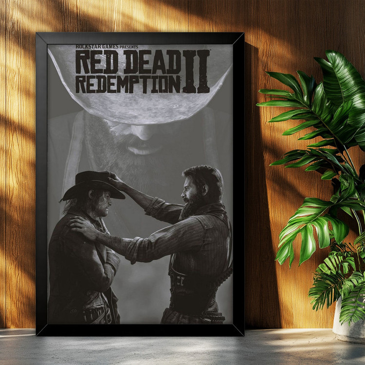 تابلو بکلیت طرح گیمینگ ردد red dead redemption 2 مدل B-po2199 فریم مشکی