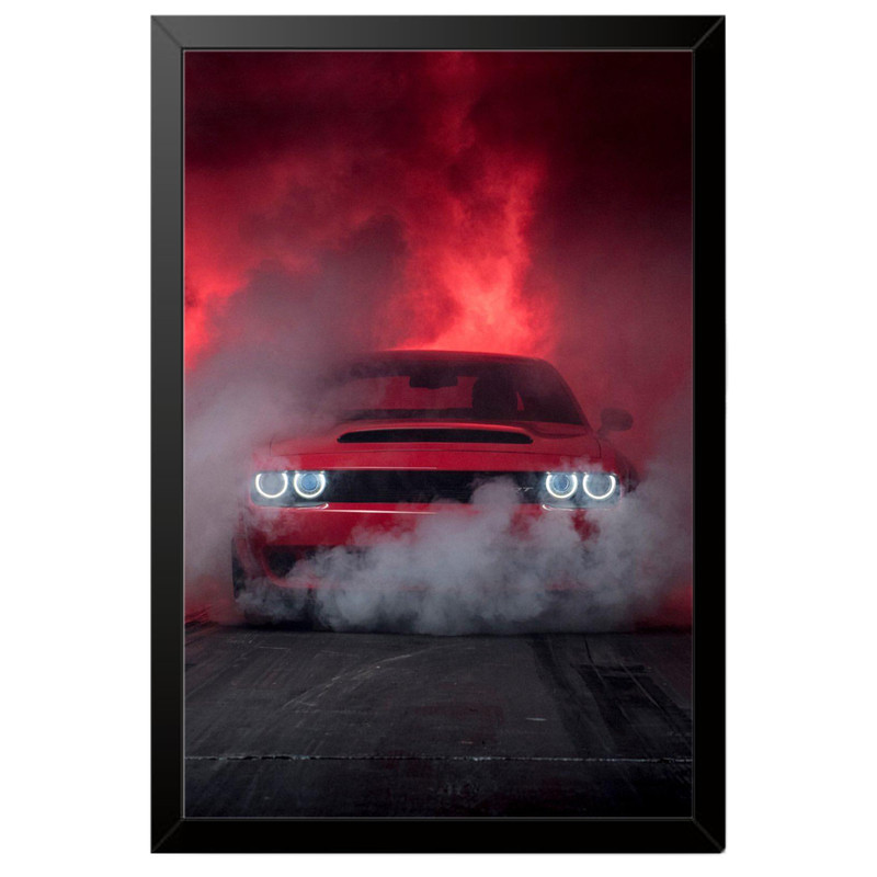 تابلو بکلیت طرح ماشین و خودرو دوج چلنجر Dodge Challenger مدل B-po2081 فریم مشکی