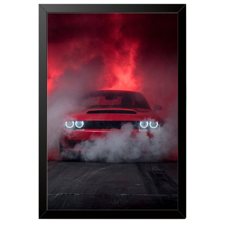تابلو بکلیت طرح ماشین و خودرو دوج چلنجر Dodge Challenger مدل B-po2081 فریم مشکی