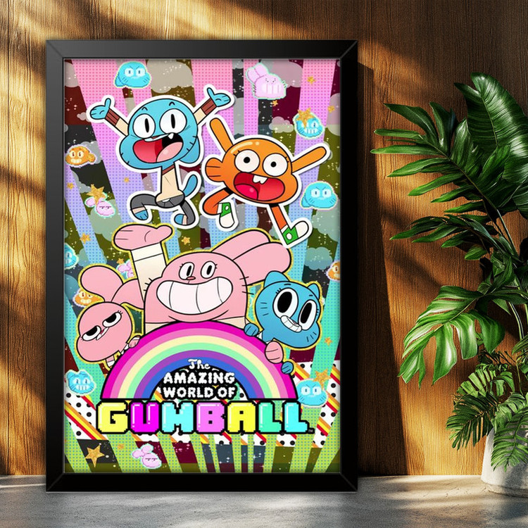 تابلو بکلیت طرح گامبال Gumball مدل B-po2063 فریم مشکی