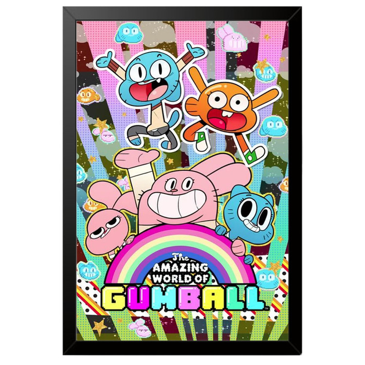 تابلو بکلیت طرح گامبال Gumball مدل B-po2063 فریم مشکی