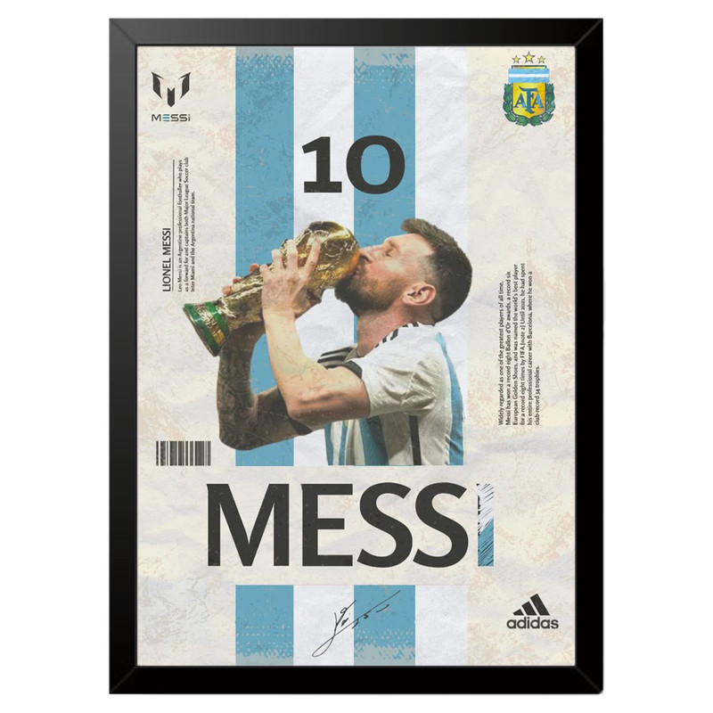 تابلو بکلیت طرح لیونل مسی Lionel Messi مدل b-po1645 فریم مشکی