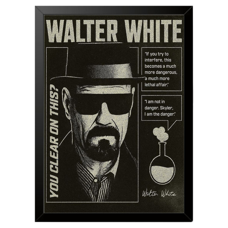 تابلو بکلیت طرح سریال بریکینگ بد شخصیت والتر وایت Breaking Bad Walter White مدل b-po1652 فریم مشکی