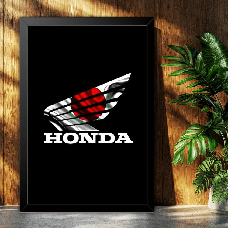 تابلو بکلیت طرح لوگو هوندا HONDA مدل B-po1968 فریم مشکی