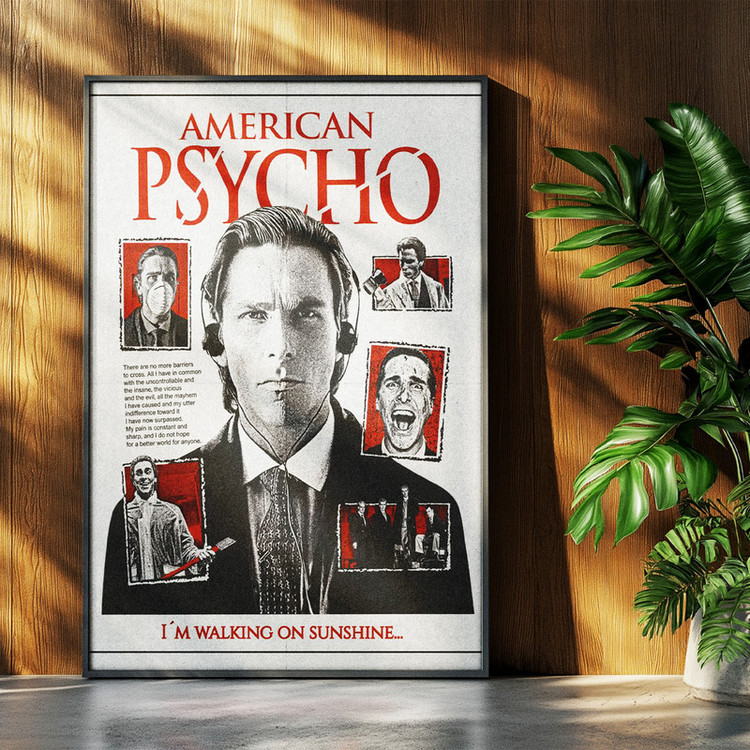 تابلو بکلیت طرح فیلم American Psycho مدل b-po1655 فریم مشکی