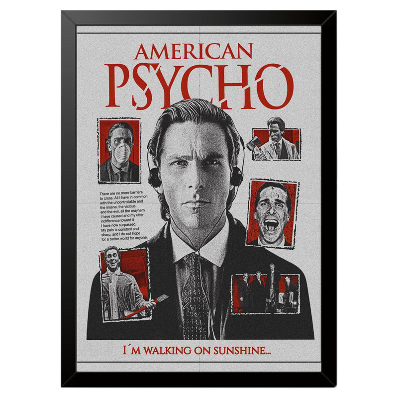 تابلو بکلیت طرح فیلم American Psycho مدل b-po1655 فریم مشکی