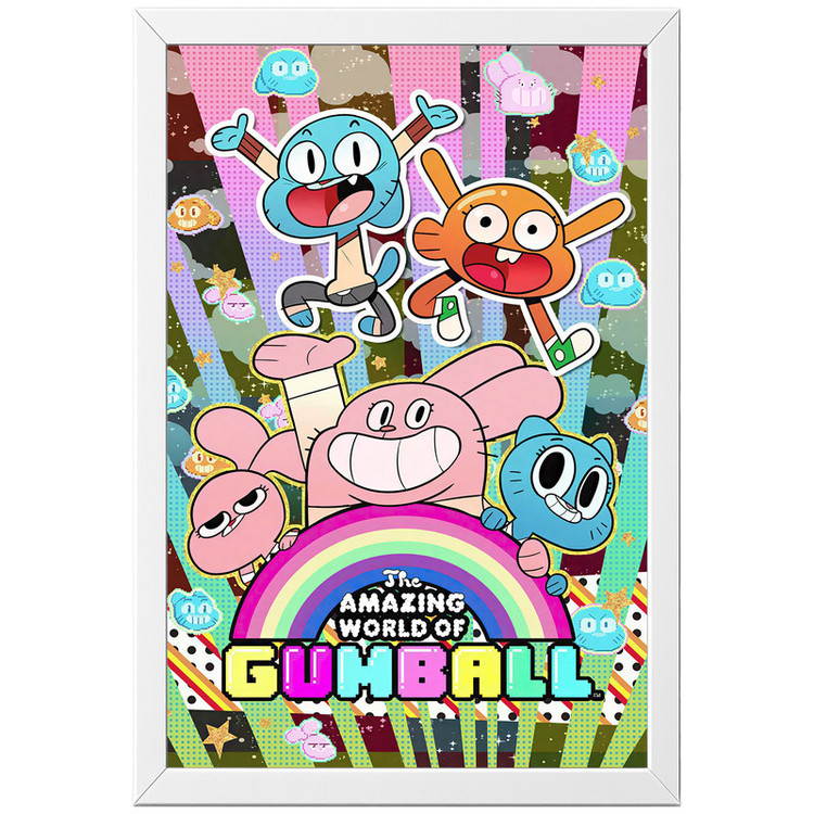 تابلو بکلیت طرح گامبال Gumball مدل W-po2063 فریم سفید