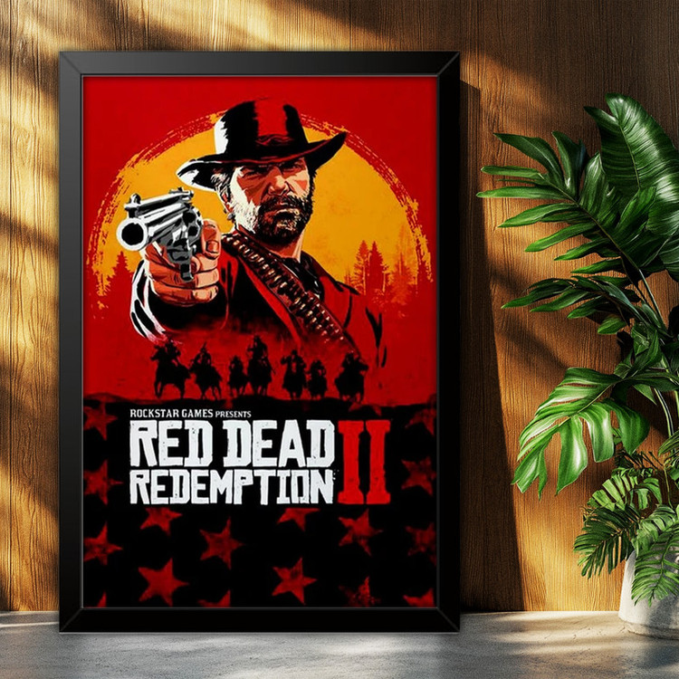 تابلو بکلیت طرح گیمینگ ردد red dead redemption 2 مدل B-po2072 فریم مشکی
