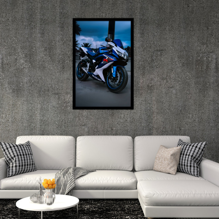 تابلو بکلیت طرح موتور سنگین Suzuki GSXR 1000 مدل b-po1526 فریم مشکی