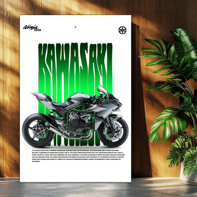 تابلو شاسی بکلیت طرح موتور سنگین نینجا کاوازاکی NINJA KAWASAKI H2R مدل T-po1672