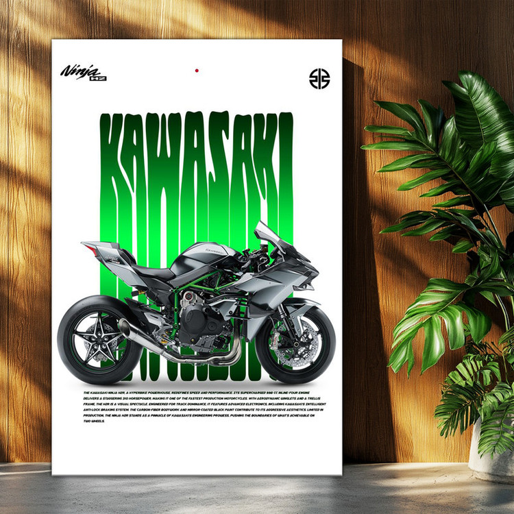 تابلو شاسی بکلیت طرح موتور سنگین نینجا کاوازاکی NINJA KAWASAKI H2R مدل T-po1672
