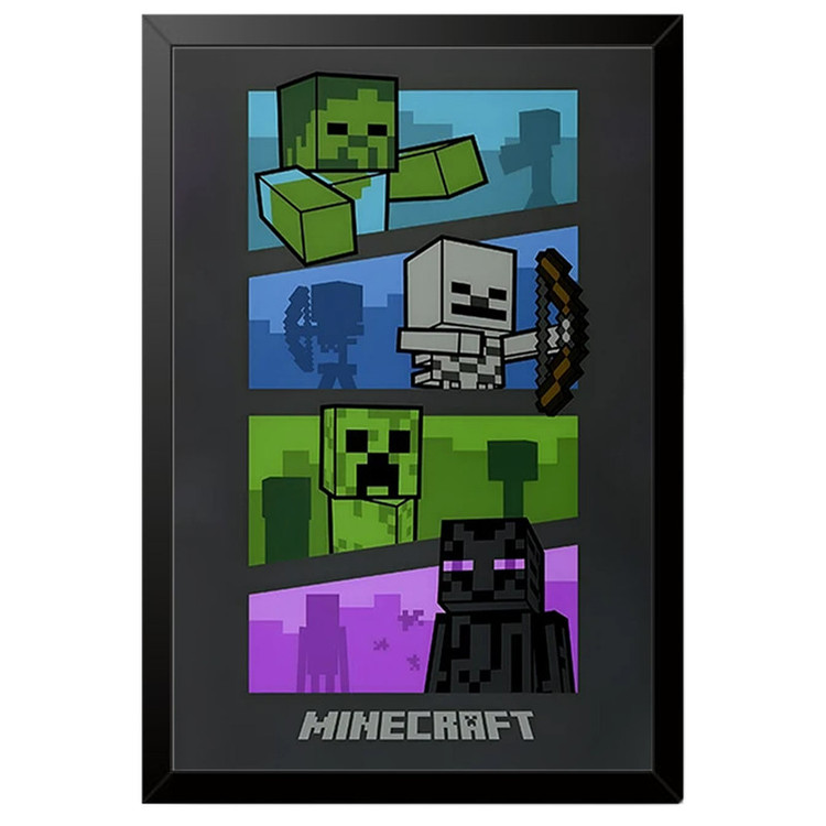 تابلو بکلیت طرح گیمینگ ماینکرفت Minecraft مدل B-po2043 فریم مشکی