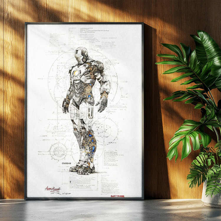 تابلو بکلیت طرح مرد آهنی Iron Man مدل b-po1594 فریم مشکی