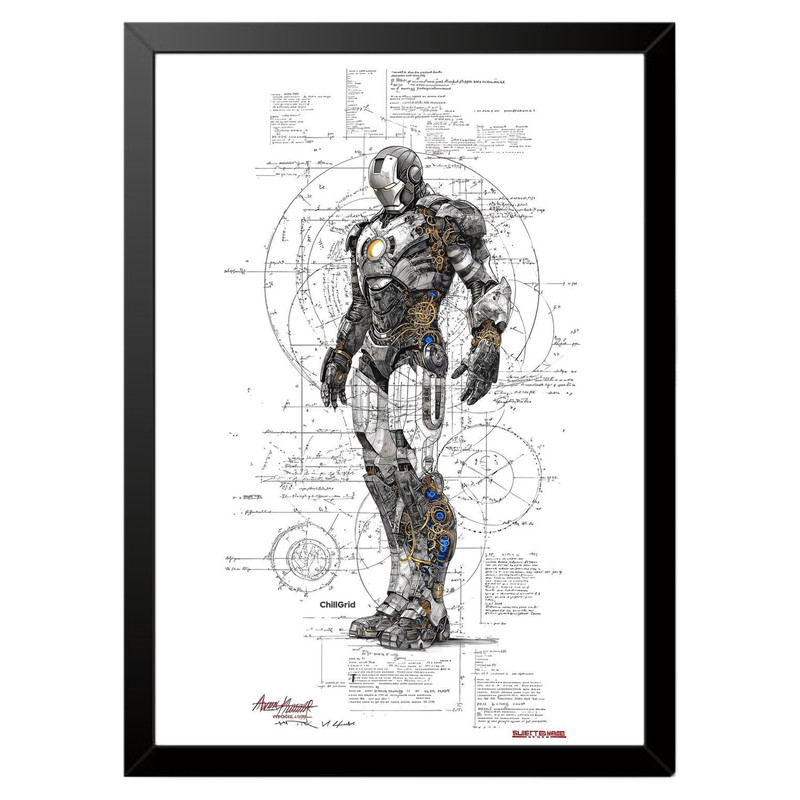 تابلو بکلیت طرح مرد آهنی Iron Man مدل b-po1594 فریم مشکی