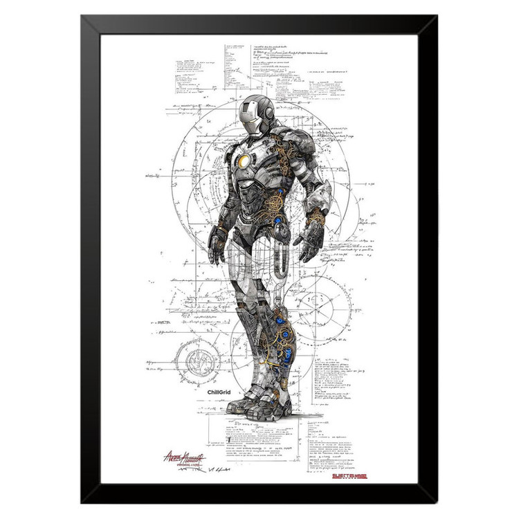 تابلو بکلیت طرح مرد آهنی Iron Man مدل b-po1594 فریم مشکی