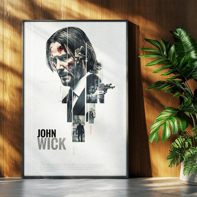 تابلو بکلیت طرح فیلم جان ویک JOHN WICK مدل b-po1621 فریم مشکی