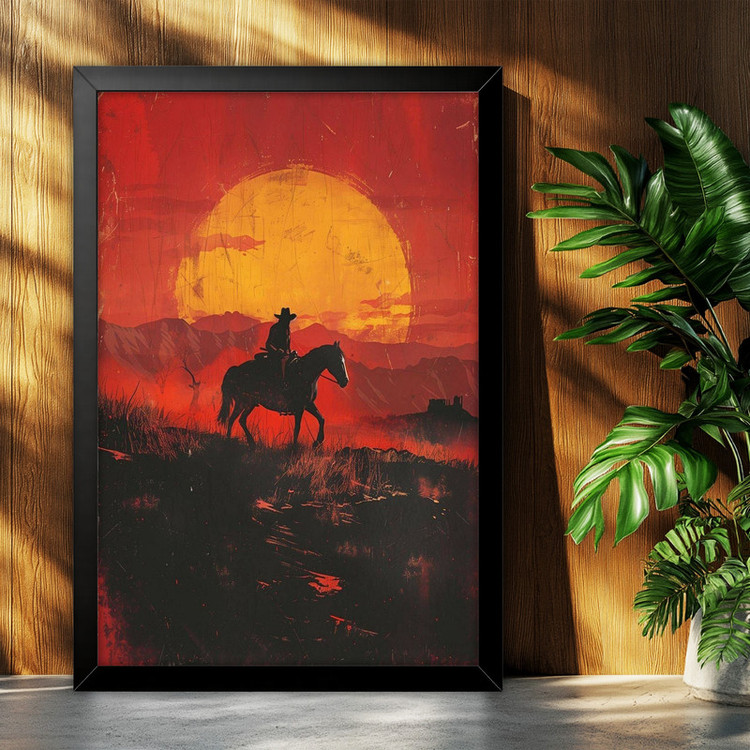 تابلو بکلیت طرح گیمینگ ردد red dead redemption 2 مدل B-po2259 فریم مشکی