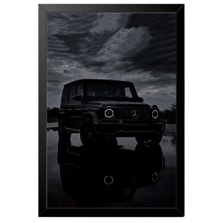 تابلو بکلیت طرح ماشین و خودرو مرسدس بنز Mercedes-Benz G-Class G63 AMG مدل B-po1940 فریم مشکی