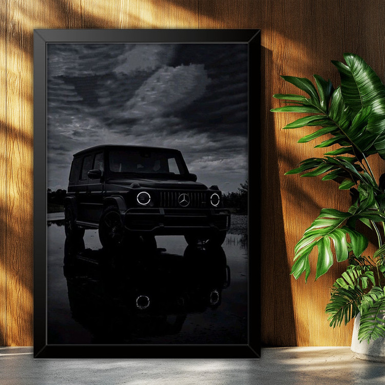 تابلو بکلیت طرح ماشین و خودرو مرسدس بنز Mercedes-Benz G-Class G63 AMG مدل B-po1940 فریم مشکی