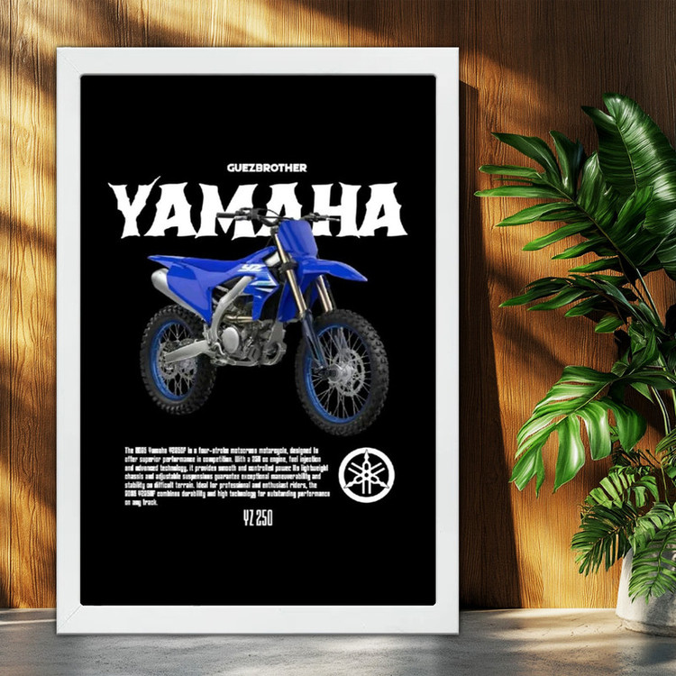 تابلو بکلیت طرح موتور یاماها YAMAHA YZ250F مدل W-po1971 فریم سفید