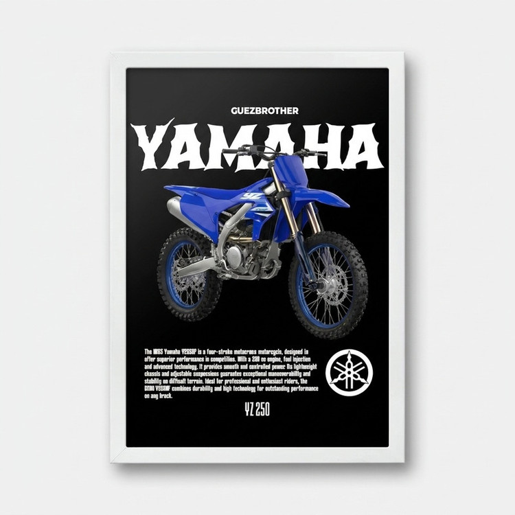تابلو بکلیت طرح موتور یاماها YAMAHA YZ250F مدل W-po1971 فریم سفید