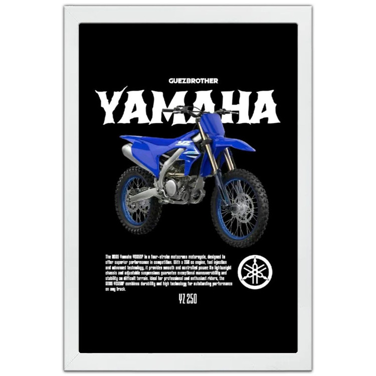 تابلو بکلیت طرح موتور یاماها YAMAHA YZ250F مدل W-po1971 فریم سفید