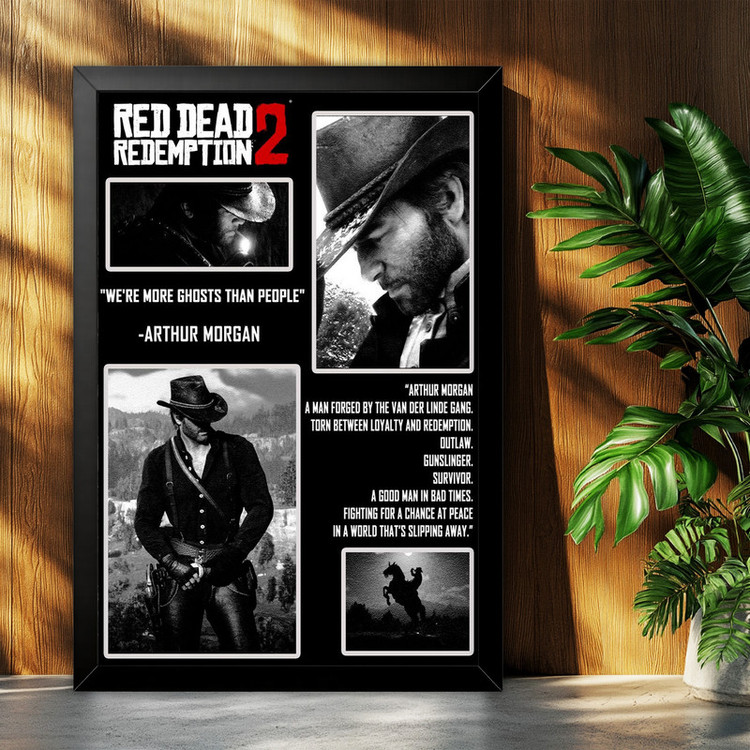 تابلو بکلیت طرح گیمینگ ردد red dead redemption 2 مدل B-po2293 فریم مشکی