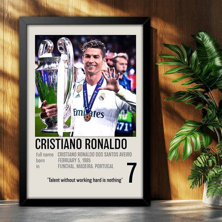تابلو بکلیت طرح کریستیانو رونالدو Cristiano Ronaldo مدل B-po2066 فریم مشکی