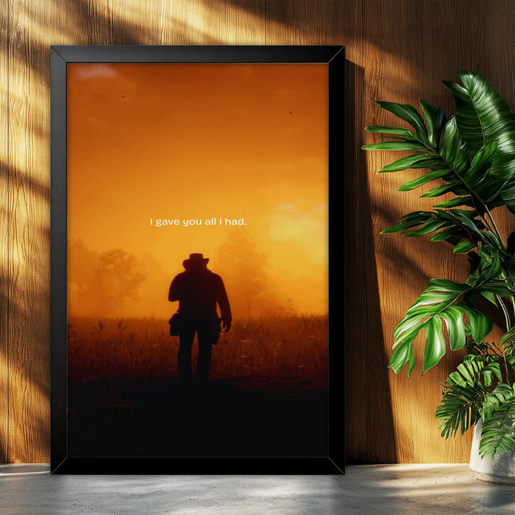تابلو بکلیت طرح گیمینگ ردد red dead redemption 2 مدل B-po2321 فریم مشکی