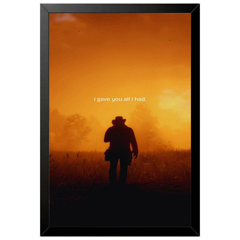 تابلو بکلیت طرح گیمینگ ردد red dead redemption 2 مدل B-po2321 فریم مشکی
