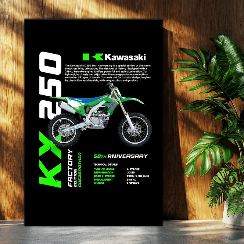 تابلو شاسی بکلیت طرح موتور کاوازاکی Kawasaki KX 250 مدل T-po1689